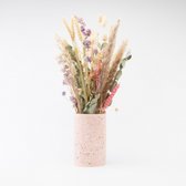 Vase en terrazzo - blush - rose - beau vase avec structure - décoration - fleurs séchées