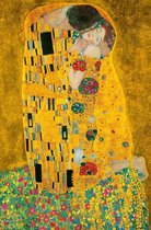 Poster De Kus - Gustav Klimt - Kleur - Large 70x50 - Wanddecoratie - (Retro/Vintage/Klassiek)