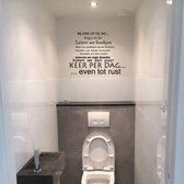 Muursticker Avec nous sur les toilettes - Zwart - 60 x 46 cm - Muursticker4Sale