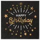 Serviettes de fête d'anniversaire Santex joyeux anniversaire - 10x - or - 33 x 33 cm