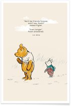 JUNIQE - Poster Vrienden voor altijd – Winnie de Poeh -13x18 /Ivoor &