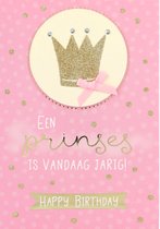 Depesche - Kinderkaart met de tekst "Een prinses is vandaag jarig! Happy ..." - mot. 028