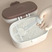 Without Lemon - Baby Melkpoeder Doseer Box - Reisbox - Opbergdoos voor voeding - Dispenser met schraper, lepel en vork - Wit - 380ml