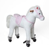 Pink Papaya XXL Rijpaard op Wielen Lola - 70 cm Speelpaard, Rijdend Hobbelpaard, Speelgoed Pluchen Paard om op te Zitten met Geluiden
