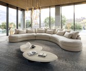 Mega-sofa Estrea Bouclé Crème wit 500x250 cm ronde bank