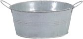 Mega Collections Pot/seau/pot - zinc - gris clair - rond - D22 x H10 cm