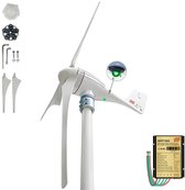 Windmolen Generator 600W - Windturbine 24V met Gratis MPPT Systeem - Windmolen Bouwpakket 3 Bladen - Wit / 135x60x135cm/ 1x Deze Windmolen Generator 600W
