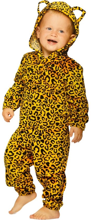 Onesie Little Leopard - Luipaard - Tijger - Leeuw - Maat 68/74 - Baby pakje - Kostuum - Carnaval - Oranje/Zwart - Baby onesie - Pyjama - Slapen - Feest