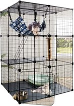 Caisse pour chat de taille de Luxe avec niveaux et hamac - Cage pour chat - Enclos pour chat - Cat House