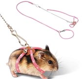 Rose - Harnais réglable avec cloche Trixie pour votre petit hamster - souris - caille naine et bien plus encore.