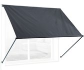 Relaxdays uitvalscherm - zonnescherm - raamluifel - uv-bestendig - polyester - antraciet - 150 x 120 cm