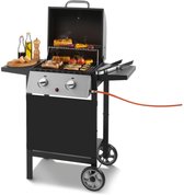 GrillMeister-gas bbq-  barbecue-met zijbrander-met wielen-hoge kwaliteit - barbecues