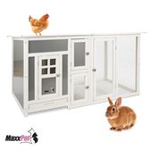 Clapier à lapin MaxxPet - Cage à lapin - Enclos à lapins - lapins et autres rongeurs - Clapier avec enclos extérieur - 154x56x70 cm