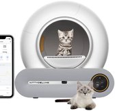 Bol.com KittyDeluxe Zelfreinigende Automatische Kattenbak - inclusief App - Inclusief 3 rollen opvangzakjes - 65 L - Stil/Geurlo... aanbieding