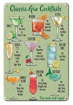 Wandbord met Classic Gin Cocktails Recepten – Gin Cocktails