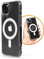 R2B® Hoesje geschikt voor iPhone 15 Magsafe - Incl. Screenprotector - Model Amersfoort - Transparant