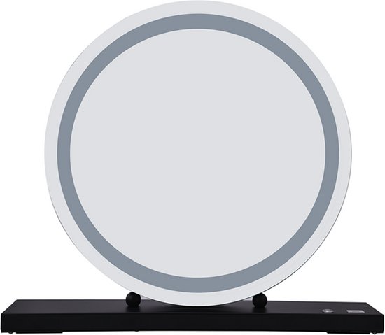 Elfida - Miroir de maquillage avec éclairage LED - Port de chargement USB - Miroir de haute qualité - Zwart