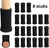 Stoelpoot beschermers - Stoelpoot sokken - Vloerbeschermer - Stoelpootdoppen - Zwart met bruin onderkant- 8 stuks