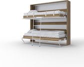 Maxima House - INVENTO 22 Elegance - Stapel Vouwbed - Logeerbed - Opklapbed - Bedkast - Stapelbed - Bunk Bed - Inclusief LED - Country Eiken / Hooglans Wit - 2x90x200cm