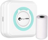AyeKids Fotoprinter voor Smartphone met Wifi & Bluetooth - Incl. 1 Rol Fotopapier - Draadloze Mini Printer - Wifi Printer - Mobiele Fotoprinter Draadloos - Pocket Printer - Blauw