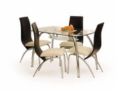 Chaise K2 Yon - lot de 6 - pour salle à manger - chaise de cuisine - ensemble - noir et beige