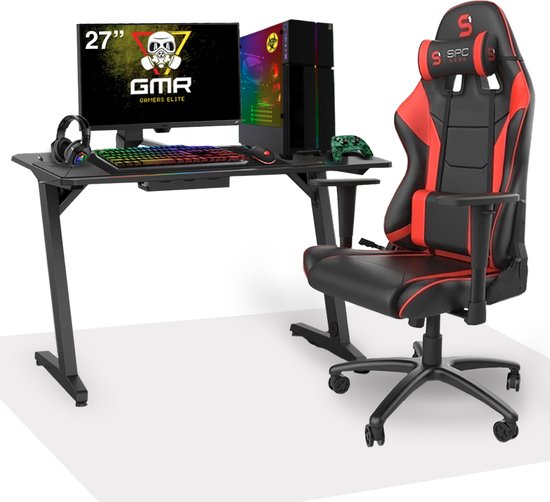 GMR - Crusader Complete Gaming SETUP C1 (GamePC + Gaming Desk + Gaming Chair + 27 Inch Monitor + Toetsenbord + Muis + Game Controller + Muismat + Gaming Headset)