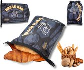 Fitualine Herbruikbare Broodzak - 100% RPET - Broodzakken Voor Zelfgebakken Brood - Luchtdicht - Thuisbakker - Diepvrieszak - Brooddoos