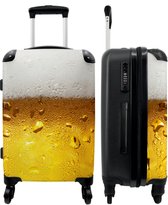 NoBoringSuitcases.com - Bier koffer - Reiskoffer groot met 4 wielen - Grote Ruimbagage valies - 20 kg bagage - Cadeau mannen origineel - Rolkoffer 60 liter - Suitcase large XL - Valiezen op wieltjes volwassenen - Rolkoffer voor man