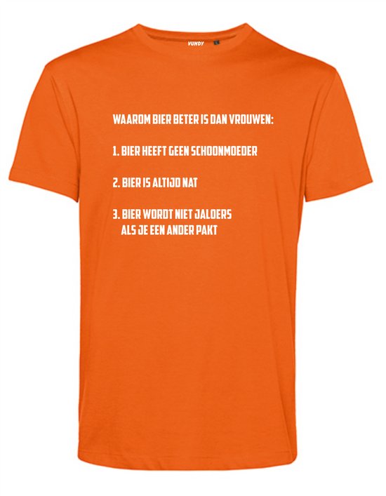 T-shirt Waarom Bier Beter Is Dan Vrouwen | EK 2024 Holland |Oranje Shirt| Koningsdag kleding | Oranje | maat 5XL