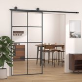 The Living Store Schuifdeur - Binnendeuren - 102.5 x 205 cm - Wit - ESG-glas en aluminium