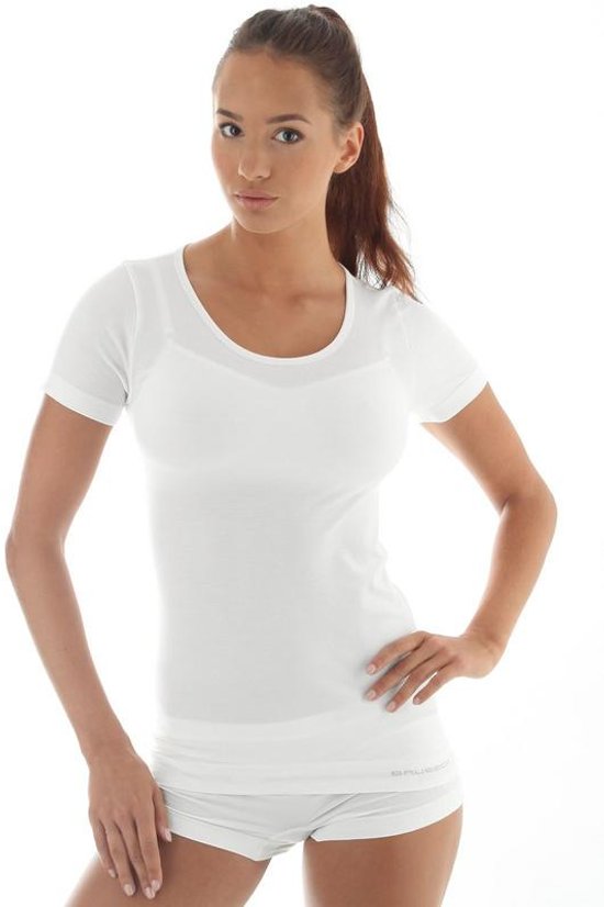 Brubeck Comfort | Dames Ondergoed Ondershirt Naadloos met Merino Wol - T-Shirt - Korte Mouw - Roomwit - M