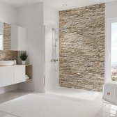 Schulte badkamer achterwand - steen helder - 150x255 - zelf inkortbaar en zelfklevend - wanddecoratie - muurdecoratie - wandpanelen - wandbekleding