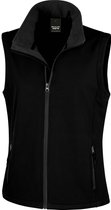 Softshell casual bodywarmer zwart voor dames - Outdoorkleding wandelen/zeilen - Mouwloze vesten S