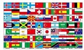 Vlag met 70 landen 150 x 90 cm