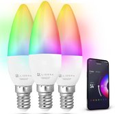 Lideka® - Ampoule LED Intelligente - E14 - Set de 3 - RGBW - avec App - 6W - 600 Lumen - 2700K - 6500K - Siècle des Lumières LED Smart - Dimmable - Google, Alexa et Siri