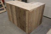 Balie “ Amalfi luxe” van Gebruikt steigerhout – Steigerhouten hoek bar – Toog van hout – 150x100cm - Hoekbalie