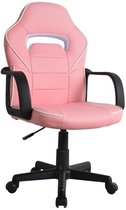 Bol.com Bureaustoel gamestoel Thomas - kinderen - racing gaming stijl - hoogte verstelbaar - roze aanbieding