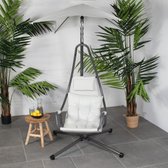 Bol.com Hangstoel Met Standaard - 120x104x210cm - Wit & Zwart - Stoel Nico aanbieding