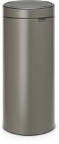Bol.com Brabantia Touch Bin Prullenbak - 30 liter - Platinum aanbieding