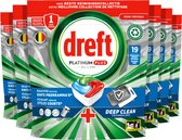 Bol.com Dreft Platinum Plus All In One Vaatwasmiddel - Deep Clean Fresh Herbal Breeze - Voordeelverpakking 6 x 19 - Vaatwastable... aanbieding