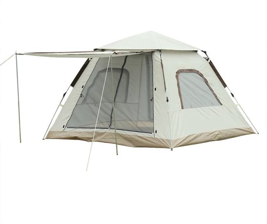 Orion Store - Tent –Familietent - Hoogwaardige Tent - Dubbele Deur Tent - Enkele Laag Volautomatische Outdoor Glamping Tent - Camping Tent – 2-3 Person Tent - Wolk Grijs