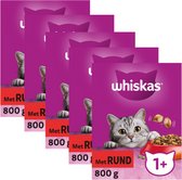 Bol.com Whiskas Kattenbrokken - Adult 1+ - Adult - Rund - doos 5x800g aanbieding