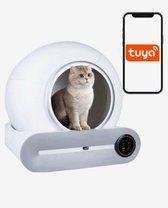 Bol.com Zelfreinigende Kattenbak XXL - 65L - Automatisch - Electrische Kattenbak - Incl. App - Wit aanbieding