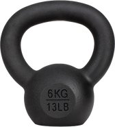 Bol.com Cast iron/ Gietijzeren kettlebell - 1 x 6KG - Zwart - Fitness/ Crossfit aanbieding