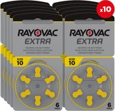 Bol.com Rayovac Extra Hoorbatterijen 10 Geel 60 pack aanbieding