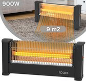Bol.com ICQN Infrarood Kachel Halogeen-elektrisch Verwarming - Compacte en Draagbare Infraroodkachel met Omvalbeveiliging - 900W... aanbieding