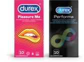 Bol.com Durex - 20 stuks Condooms - Pleasure Me 1x10 stuks - Performa 1x10 stuks - Voordeelverpakking aanbieding