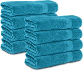 Bol.com Komfortec 8x Handdoek 50x100 - 100% Katoen – Handdoekenset - Zacht - Turquoise aanbieding