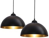 Bol.com B.K.Licht - Hanglampen - zwart gouden - 2 stuks - excl. E27 lichtbron aanbieding