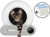 Bol.com Automatische Kattenbak - Zelfreinigende Kattenbak - Inclusief App - Met kattenbakmat en 8 rollen opvangzakjes - 65L - Ze... aanbieding